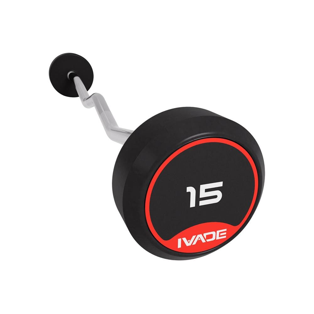 บาร์เบลแกนหยักหุ้มยาง IVADE 15 กก. (1 ชิ้น)