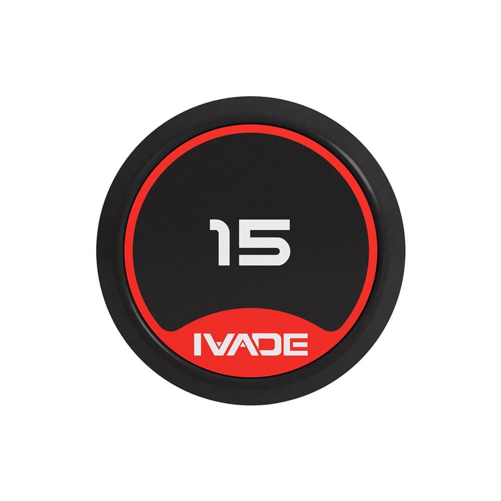 บาร์เบลแกนหยักหุ้มยาง IVADE 15 กก. (1 ชิ้น)