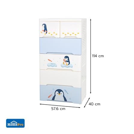 ตู้ลิ้นชัก 5 ชั้น STACKO LITTLE-P 57.6x40x115.3 ซม. สีฟ้า/ขาว_8