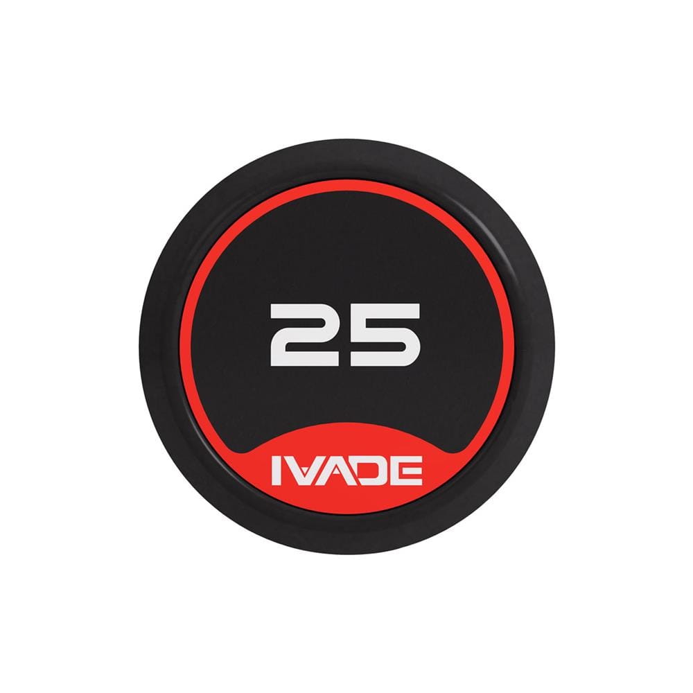 บาร์เบลแกนหยักหุ้มยาง IVADE 25 กก. (1 ชิ้น)