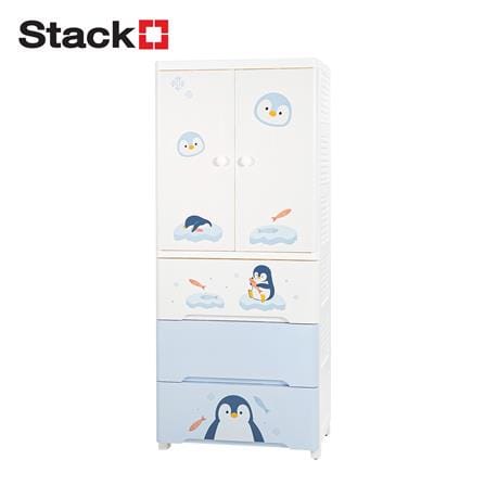 ตู้บานเปิด 3 ลิ้นชัก STACKO LITTLE-P 57.6x40x141.5 ซม. สีฟ้า/ขาว
