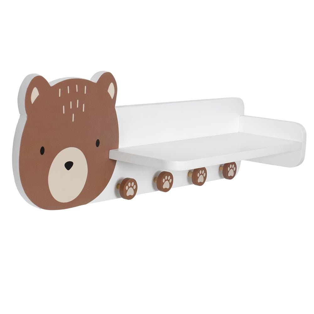 ชั้นวางติดผนังพร้อมขอแขวน STACKO LITTLE-B 15x60x15 ซม. สีน้ำตาล