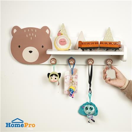 ชั้นวางติดผนังพร้อมขอแขวน STACKO LITTLE-B 15x60x15 ซม. สีน้ำตาล_6