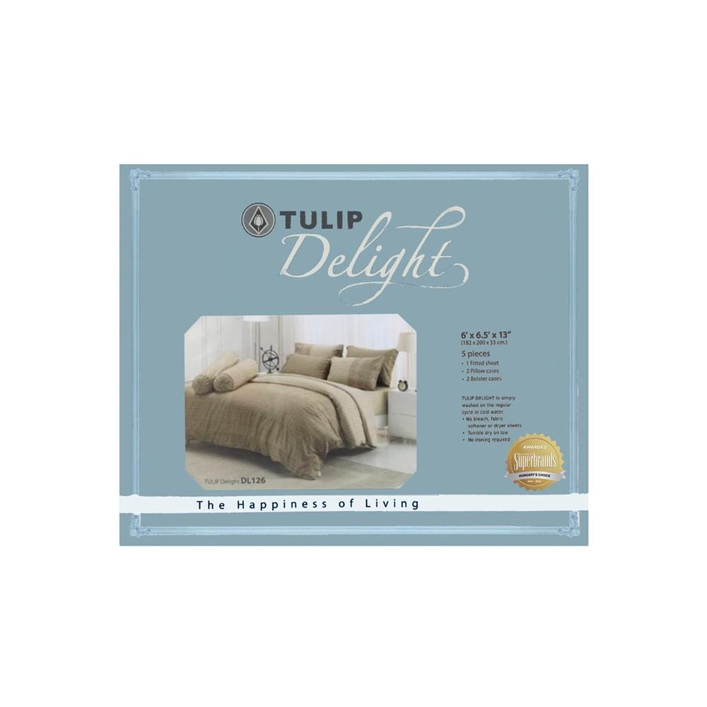 ชุดผ้าปูที่นอน 6 ฟุต (ชุด 5 ชิ้น) TULIP DELIGHT 60012-DL126