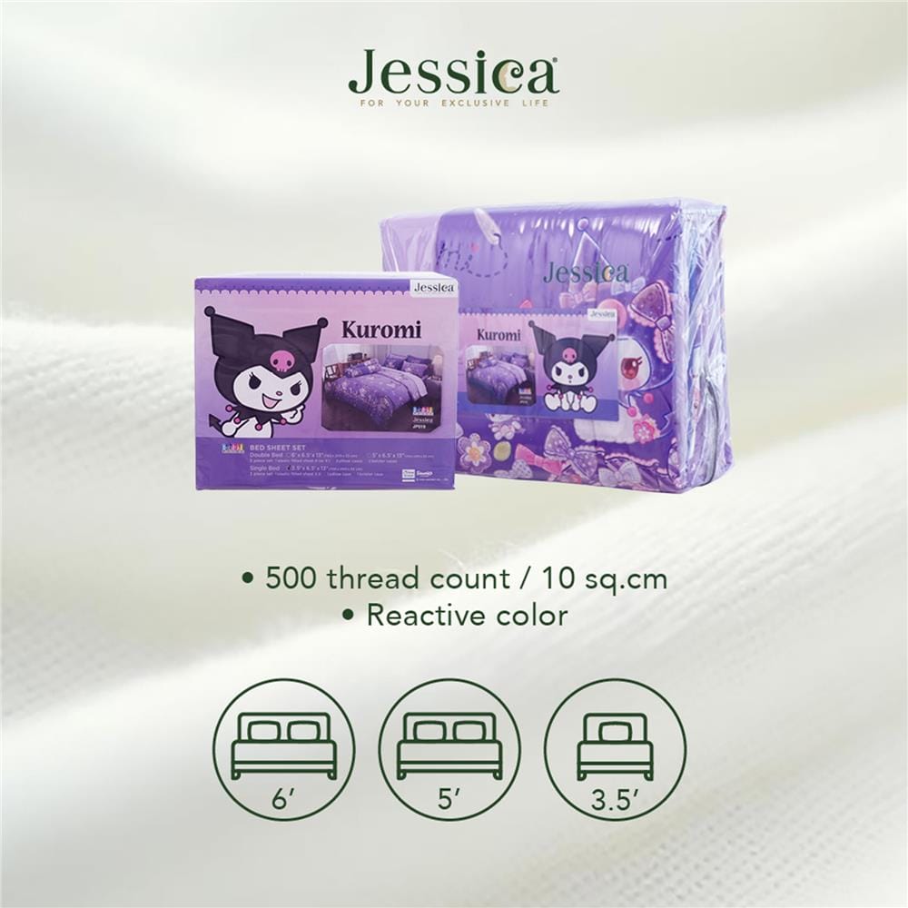 ชุดผ้าปูที่นอน 3.5 ฟุต (ชุด 4 ชิ้น) JESSICA KUROMI 22070-JP019