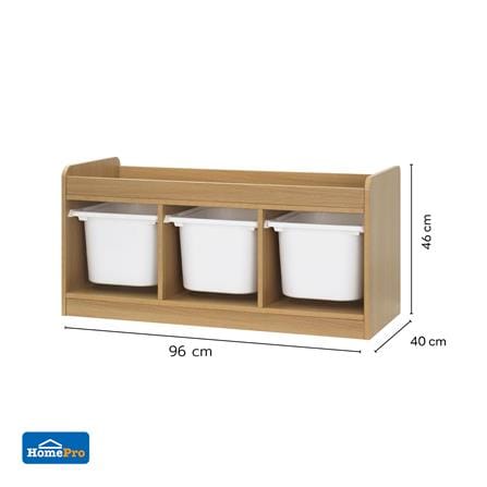 ตู้ลิ้นชักเก็บของ 3 ช่อง FURDINI TORI BOX 96 ซม. สี NATURAL OAK/ขาว_11