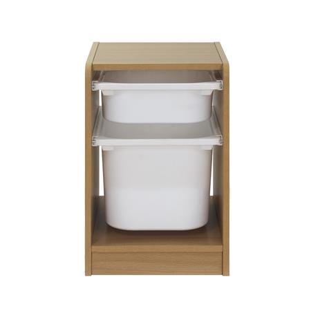 ตู้ลิ้นชักเก็บของ 2 ช่อง FURDINI TORI BOX 33 ซม. สี NATURAL OAK/ขาว_2