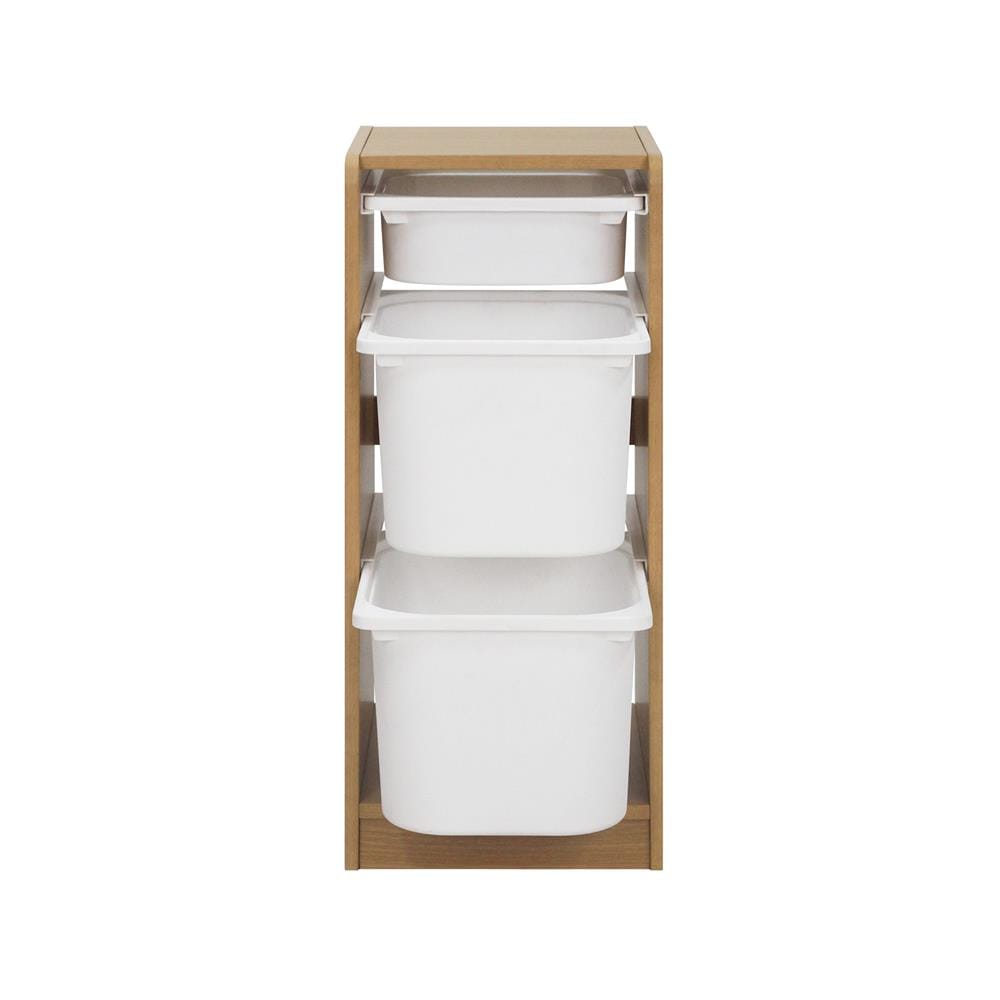 ตู้ลิ้นชักเก็บของ 3 ช่อง FURDINI TORI BOX 33 ซม. สี NATURAL OAK/ขาว