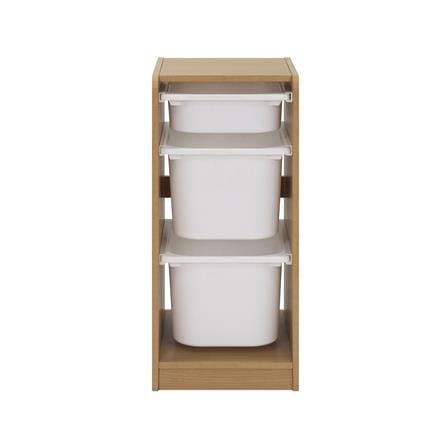 ตู้ลิ้นชักเก็บของ 3 ช่อง FURDINI TORI BOX 33 ซม. สี NATURAL OAK/ขาว_2