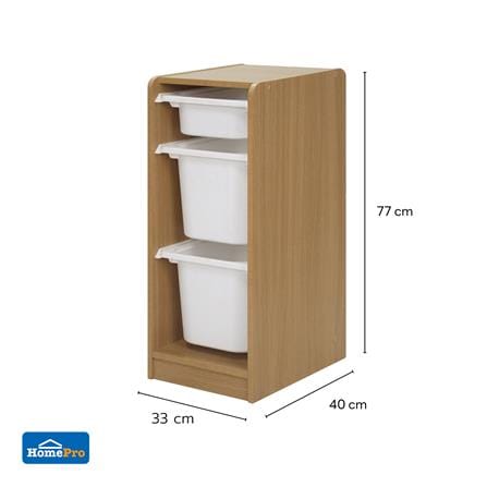 ตู้ลิ้นชักเก็บของ 3 ช่อง FURDINI TORI BOX 33 ซม. สี NATURAL OAK/ขาว_13