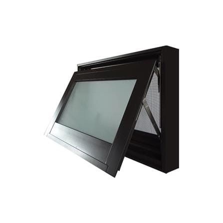 หน้าต่างอะลูมิเนียมบานกระทุ้งพร้อมมุ้งลวด J-TRUST SANKYOALUMI 60x40 ซม. สีดำ_1