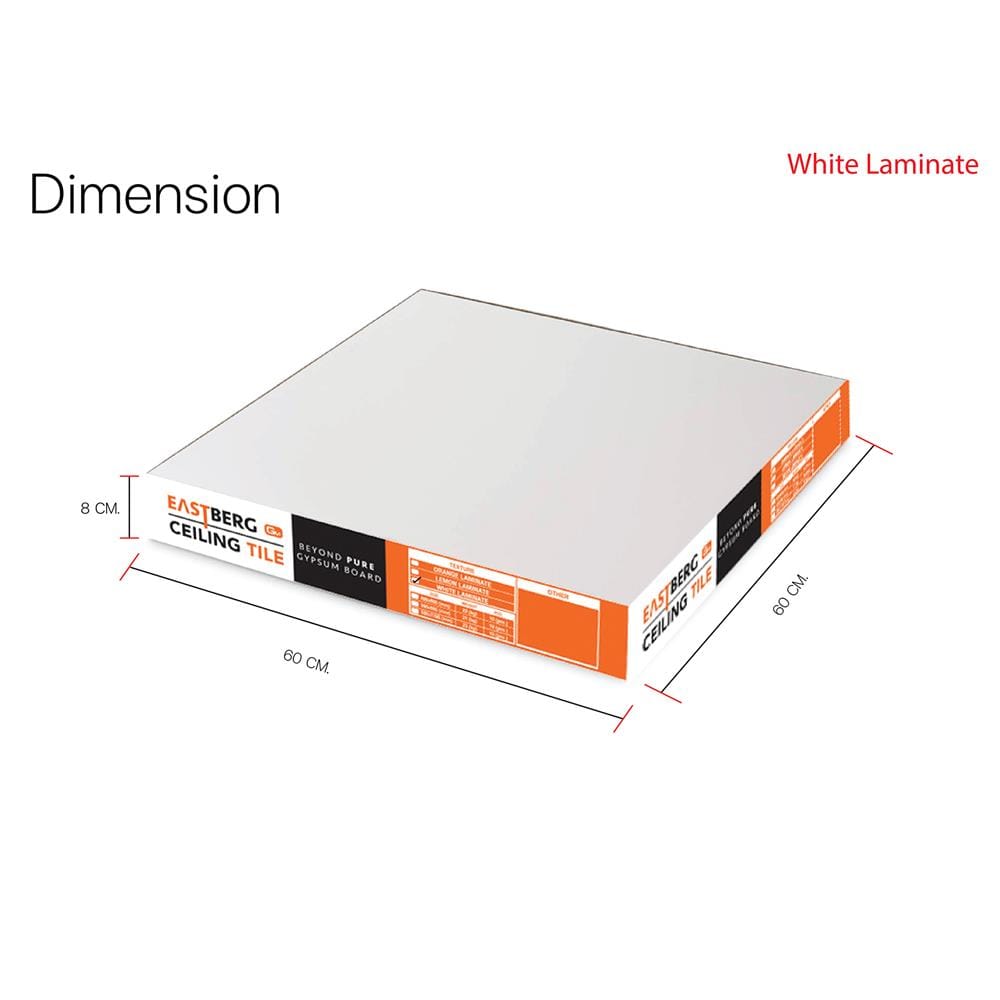 แผ่นยิปซั่ม GM EASTBERG ขาวผ่อง 60x60x0.8 ซม. (แพ็ก 10 ชิ้น)