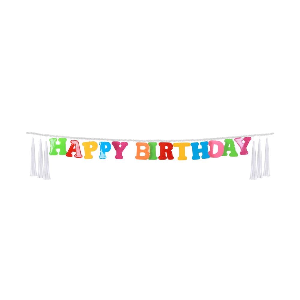 ป้ายตกแต่ง HAPPY BIRTHDAY ห้อยพู่ SIAMXMAS 150x30 ซม. สีแดง/เขียว