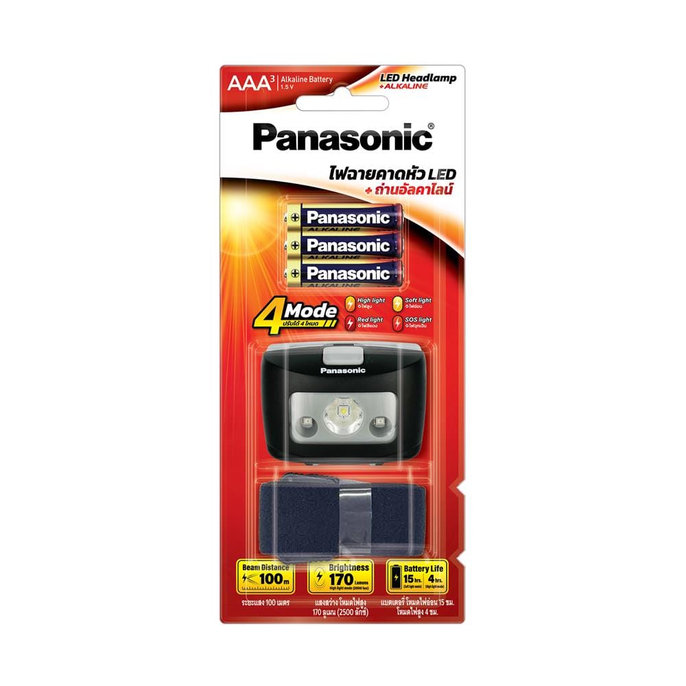 ไฟฉาย LED คาดหัว PANASONIC 170 ลูเมน COOL WHITE