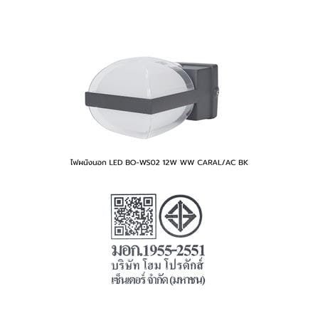 ไฟผนังนอก LED CARINI BO-WS02 12 วัตต์ WARM WHITE สีดำ_10
