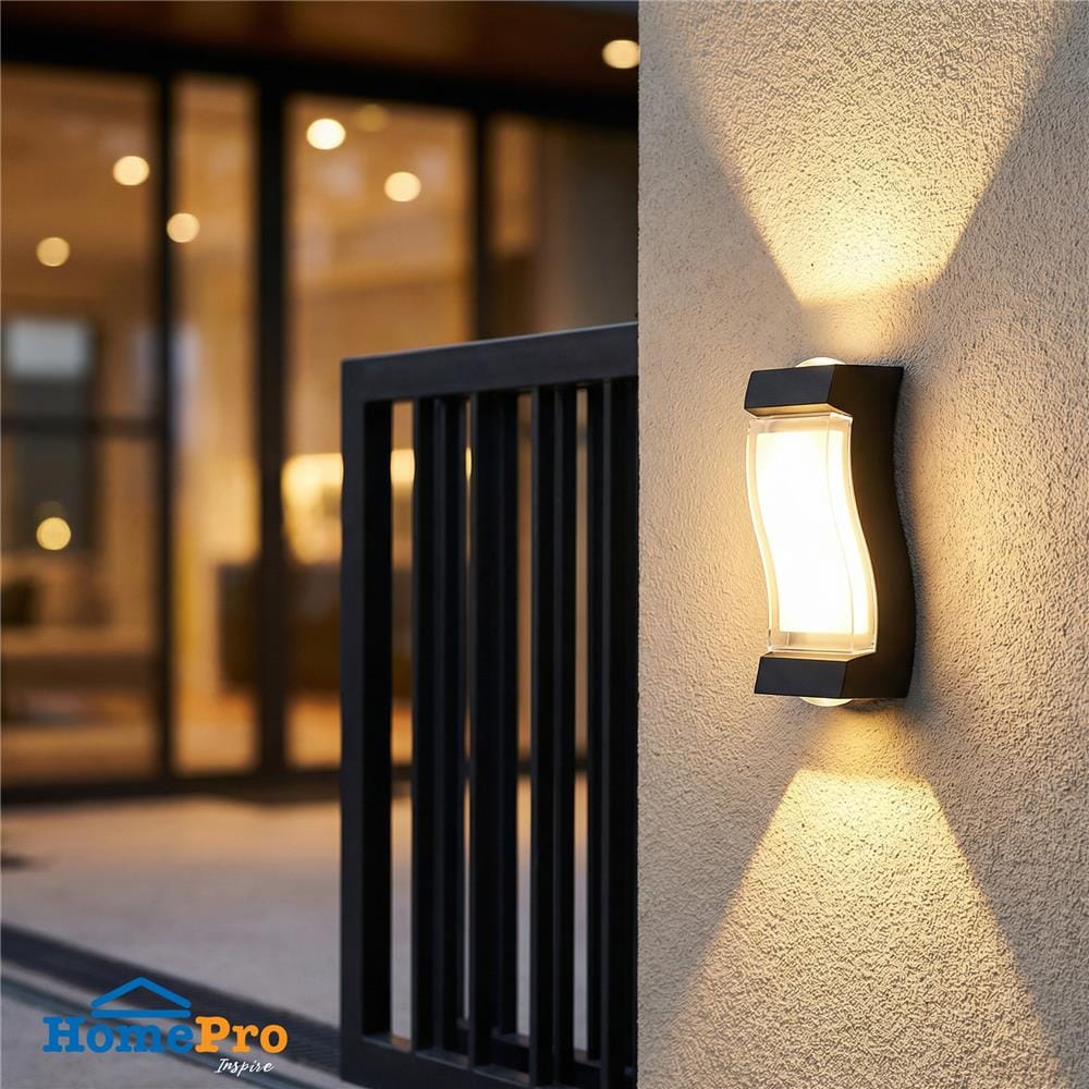 ไฟผนังนอก LED CARINI BO-WL3528 8 วัตต์ WARM WHITE สีดำ