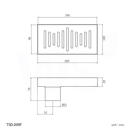 รางน้ำทิ้ง WS TSD-200F 10x20 ซม._1