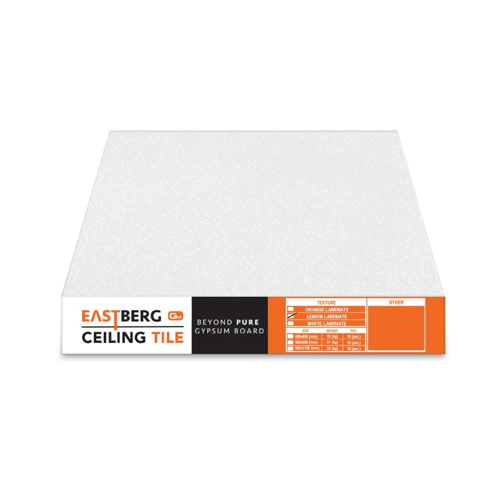 แผ่นยิปซั่ม GM EASTBERG เลมอน 60x60x0.8 ซม. (แพ็ก 10 ชิ้น)
