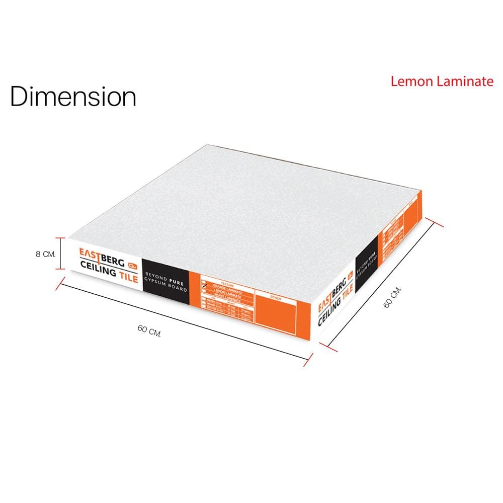 แผ่นยิปซั่ม GM EASTBERG เลมอน 60x60x0.8 ซม. (แพ็ก 10 ชิ้น)