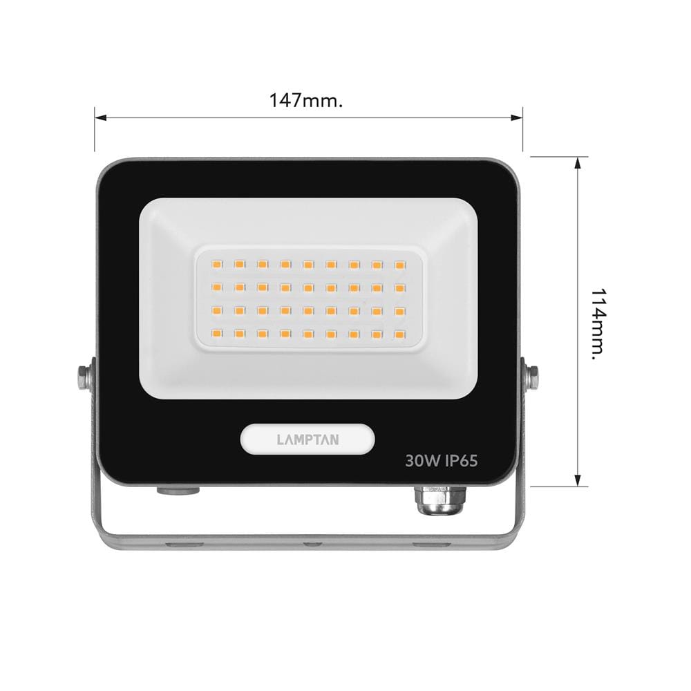 สปอตไลท์ภายนอก LED LAMPTAN FULLUX 30 วัตต์ WARM WHITE