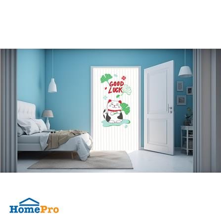 มู่ลี่ PVC HOME LIVING STYLE GOOD LUCK 80X200 ซม. สีขาว-เขียว_2
