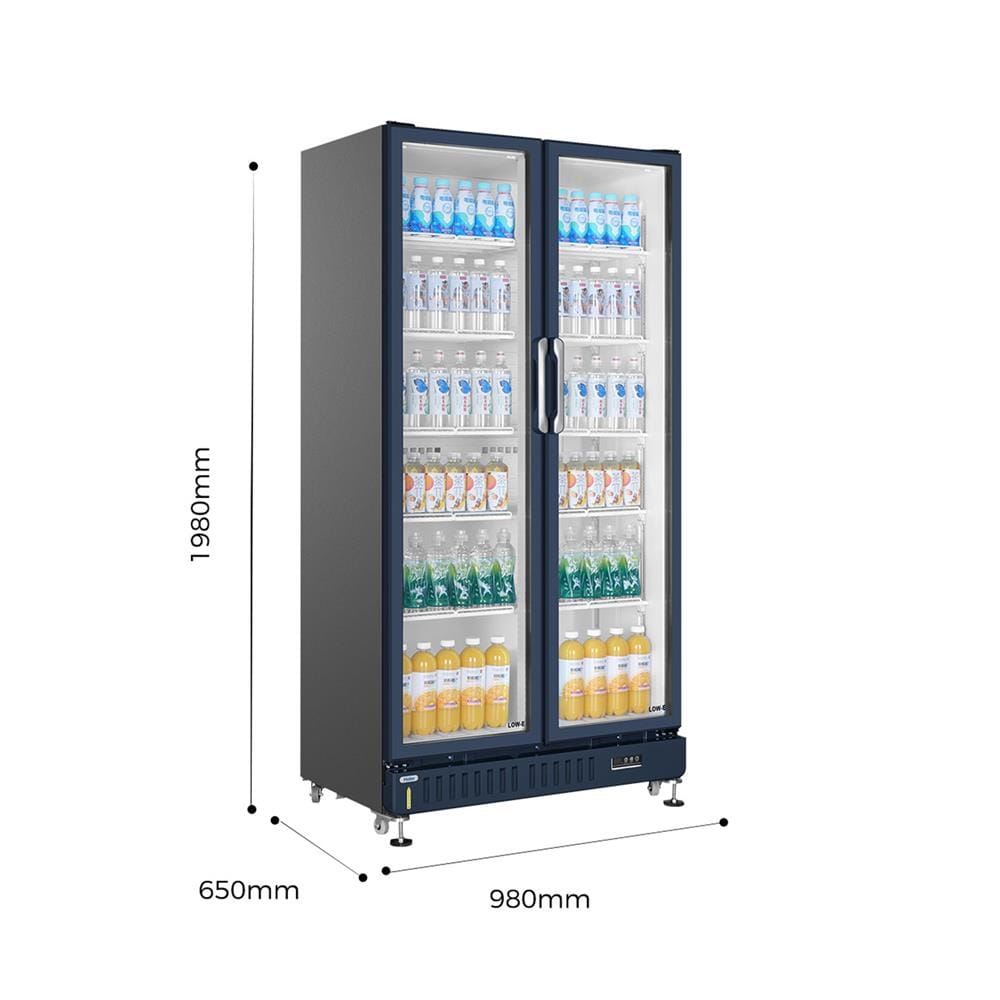 ตู้แช่เครื่องดื่ม 2 ประตู HAIER SC-652BPC 22.1 คิว สีน้ำเงิน