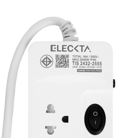 รางปลั๊กไฟ 4 ช่อง 4 สวิตช์ ELECKTA ET443M16A 16 แอมป์ 3 เมตร_7