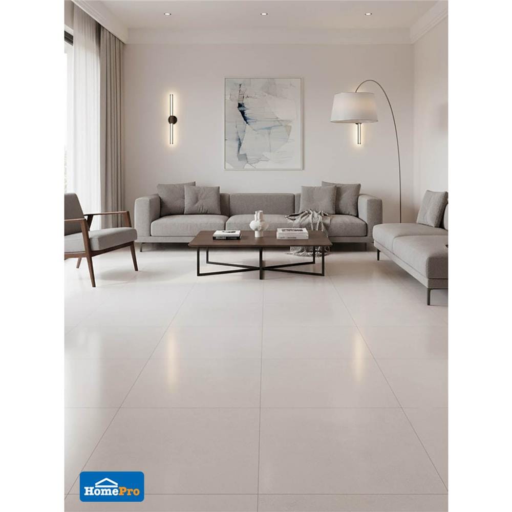 กระเบื้องพื้นพอร์ซเลน 60x60 ซม. COTTO ซาเลอโน ขาว ซาติน PM 1.44 ตร.ม.