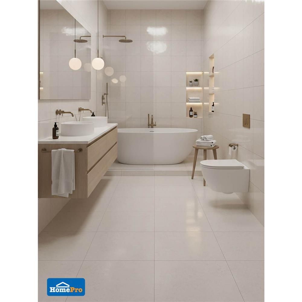 กระเบื้องพื้นพอร์ซเลน 60x60 ซม. COTTO ซาเลอโน ขาว ซาติน PM 1.44 ตร.ม.