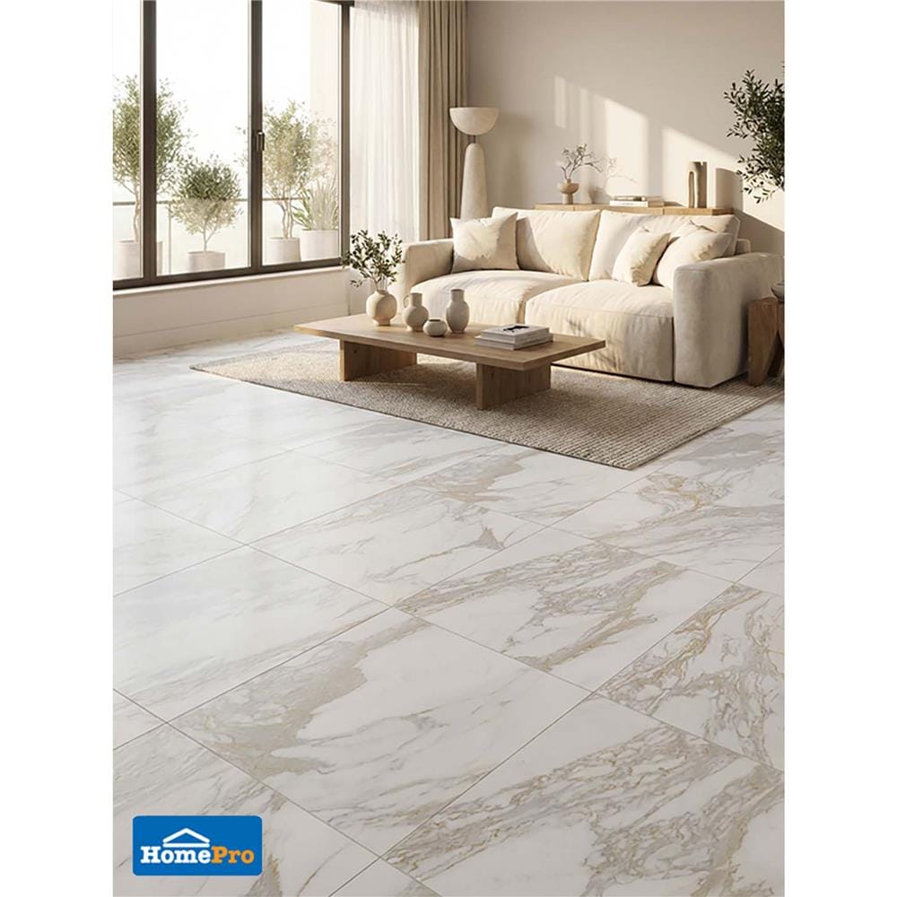 กระเบื้องพื้นพอร์ซเลน 60x60 ซม. COTTO คาลาคัตตา ขาว ซาติน PM 1.44 ตร.ม.