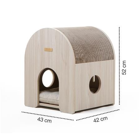 บ้านสัตว์เลี้ยงทรงโดม DR.CHOICE PUDDING WOOD GRAIN สีไม้_2