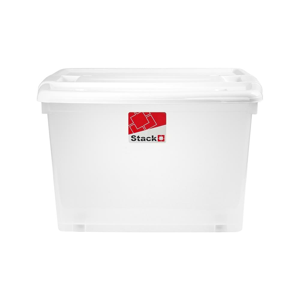 กล่องเก็บของ STACKO BULK 48 ลิตร สีขาว/ใส