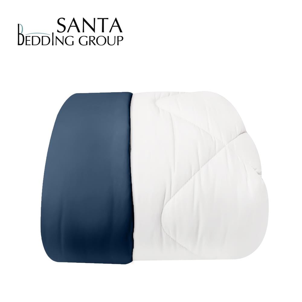 ผ้านวม SANTA BEDDING 100x90 นิ้ว สี WHITE/NAVY BLUE