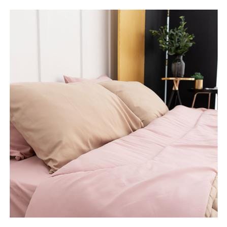 ชุดผ้าปูที่นอน 5 ฟุต (ชุด 6 ชิ้น) SANTA BEDDING สี PINK/BROWN_2