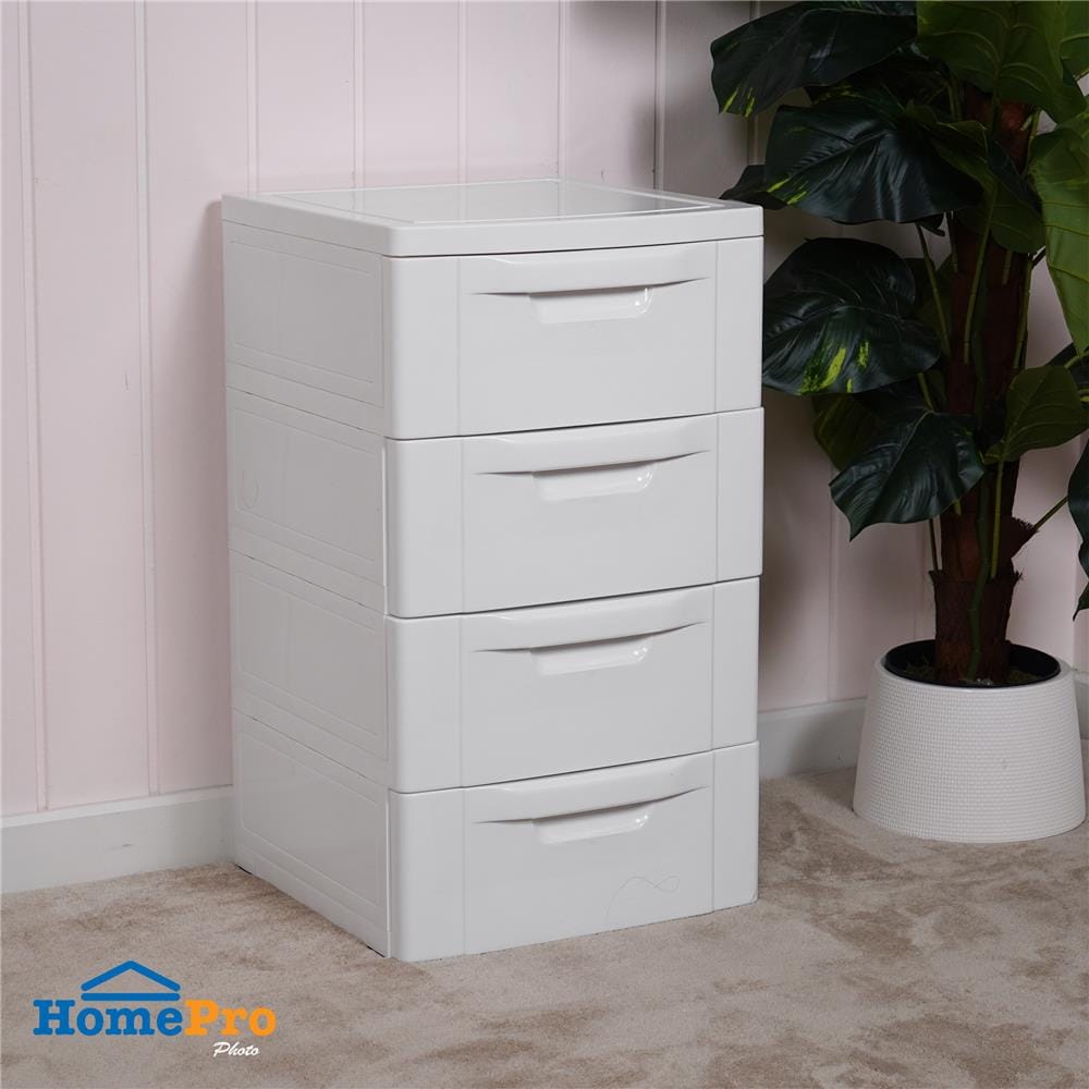 ตู้ลิ้นชัก 4 ชั้น STACKO JUNO 43x43.5x76.3 ซม. สีขาว