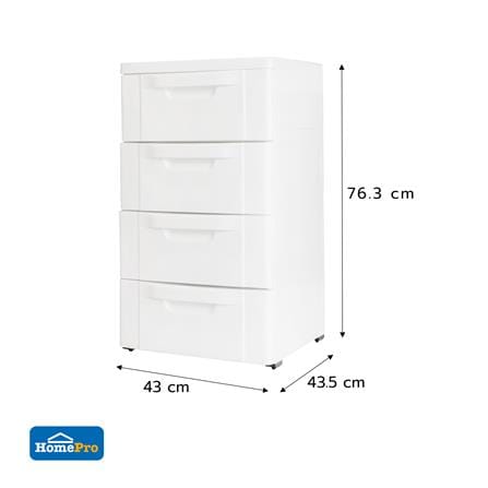 ตู้ลิ้นชัก 4 ชั้น STACKO JUNO 43x43.5x76.3 ซม. สีขาว_8