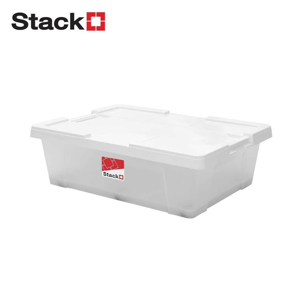 กล่องเก็บของ STACKO MORI SIZE M 50 ลิตร สีขาว/ใส