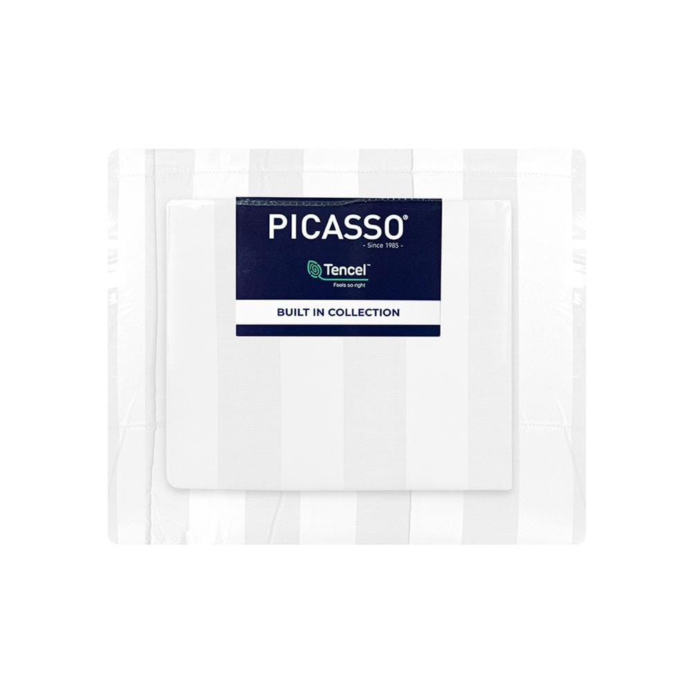 ชุดผ้าปูที่นอน 6 ฟุต (ชุด 6 ชิ้น) PICASSO TENCEL JASMINE สี WHITE