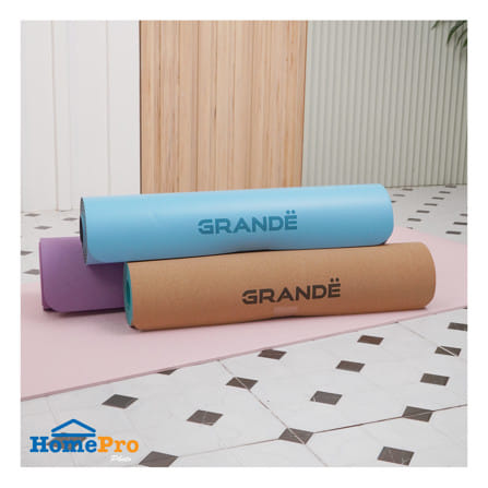 เสื่อโยคะ GRANDE PU TPE สีฟ้า/ดำ_5