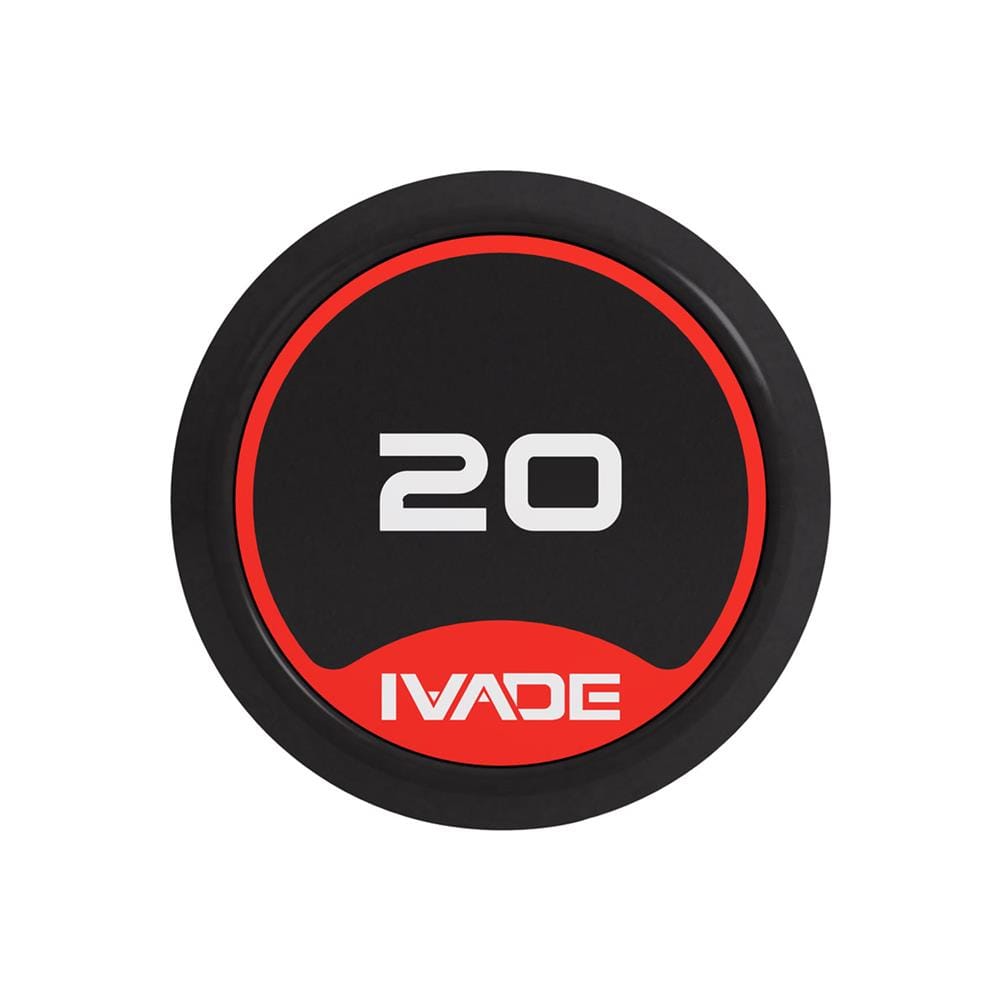 บาร์เบลแกนหยักหุ้มยาง IVADE 20 กก. (1 ชิ้น)
