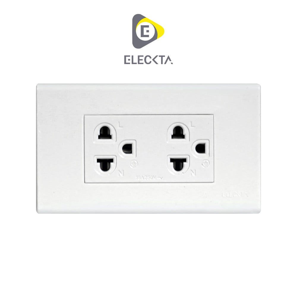 ชุดเต้ารับคู่ 3 ขา ELECKTA CPS-116 BASIC สีขาว