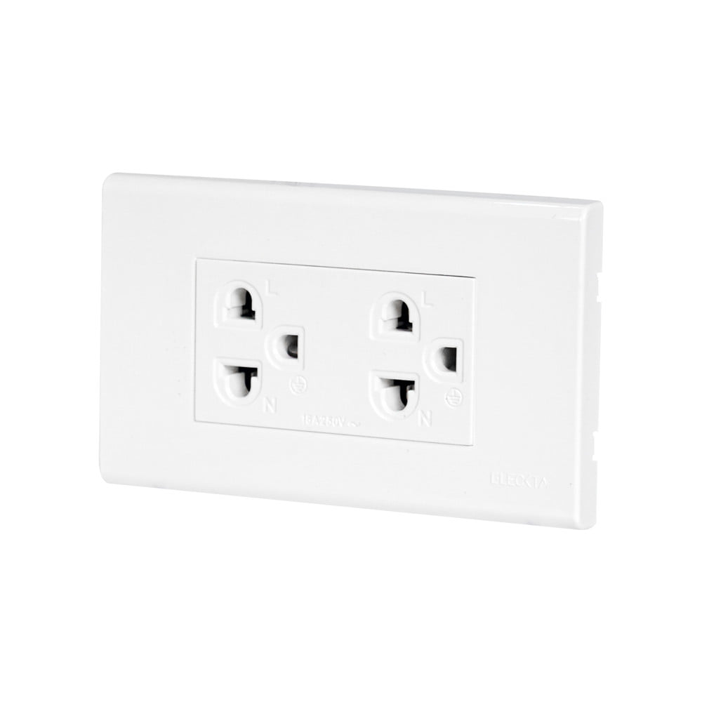ชุดเต้ารับคู่ 3 ขา ELECKTA CPS-116 BASIC สีขาว