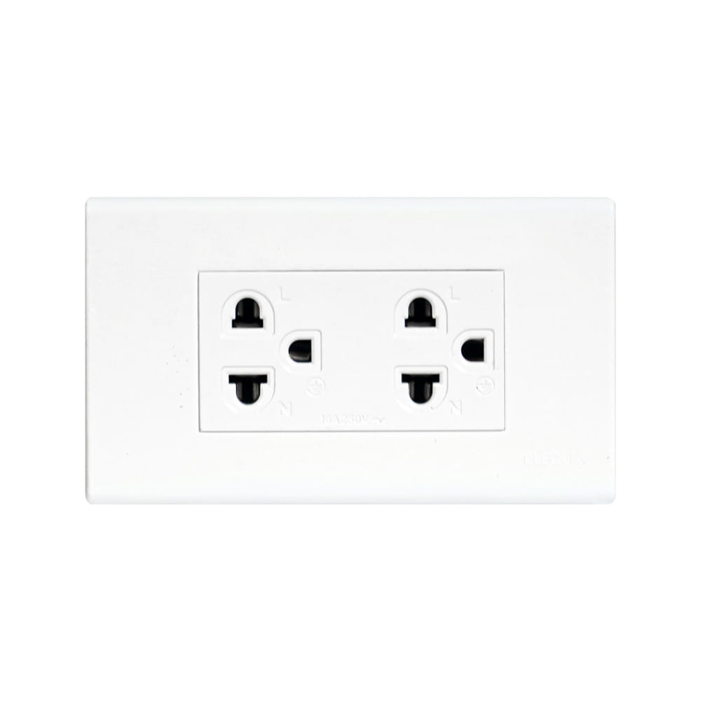 ชุดเต้ารับคู่ 3 ขา ELECKTA CPS-116 BASIC สีขาว