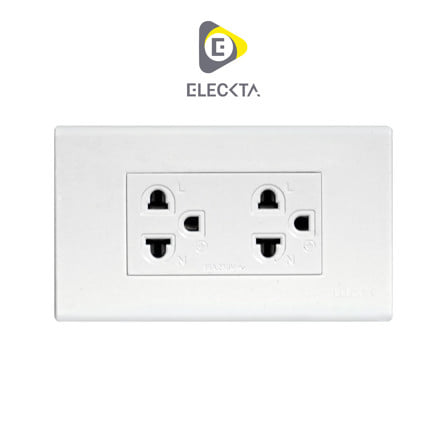 ชุดเต้ารับคู่ 3 ขา ELECKTA CPS-116 BASIC สีขาว_0