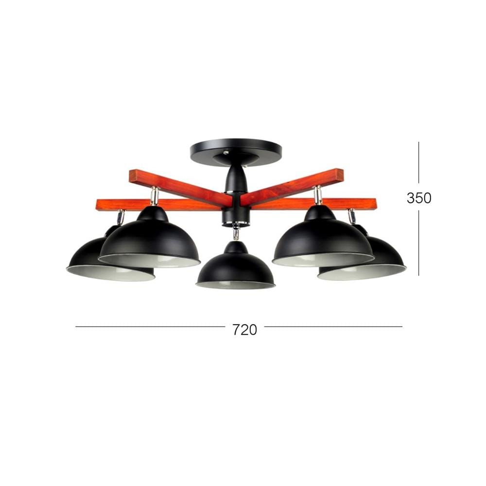 ไฟช่อ LUMAX 01-02557 สีดำ/น้ำตาล 5 หัว
