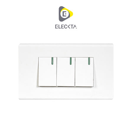 ชุดสวิตช์ทางเดียว 3 ช่อง  ELECKTA 111 BASIC สีขาว_0