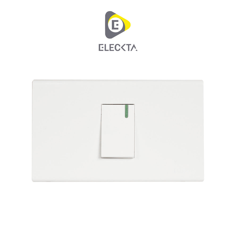 ชุดสวิตช์ทางเดียว 1 ช่อง  ELECKTA 111 BASIC สีขาว