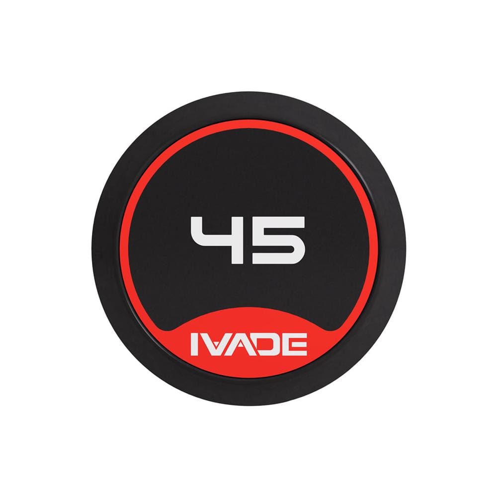 บาร์เบลแกนหยักหุ้มยาง IVADE 45 กก. (1 ชิ้น)