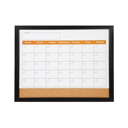 กระดานไวท์บอร์ดไม้ก๊อก SNAZZ CALENDAR 45x35 ซม. สีดำ_1