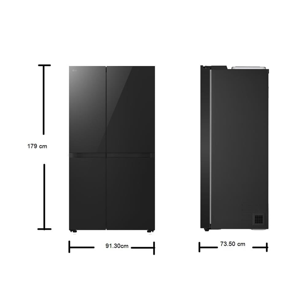 ตู้เย็น SIDE BY SIDE LG GC-B257KGHW.ABMPLMT 23.4 คิว สีดำ